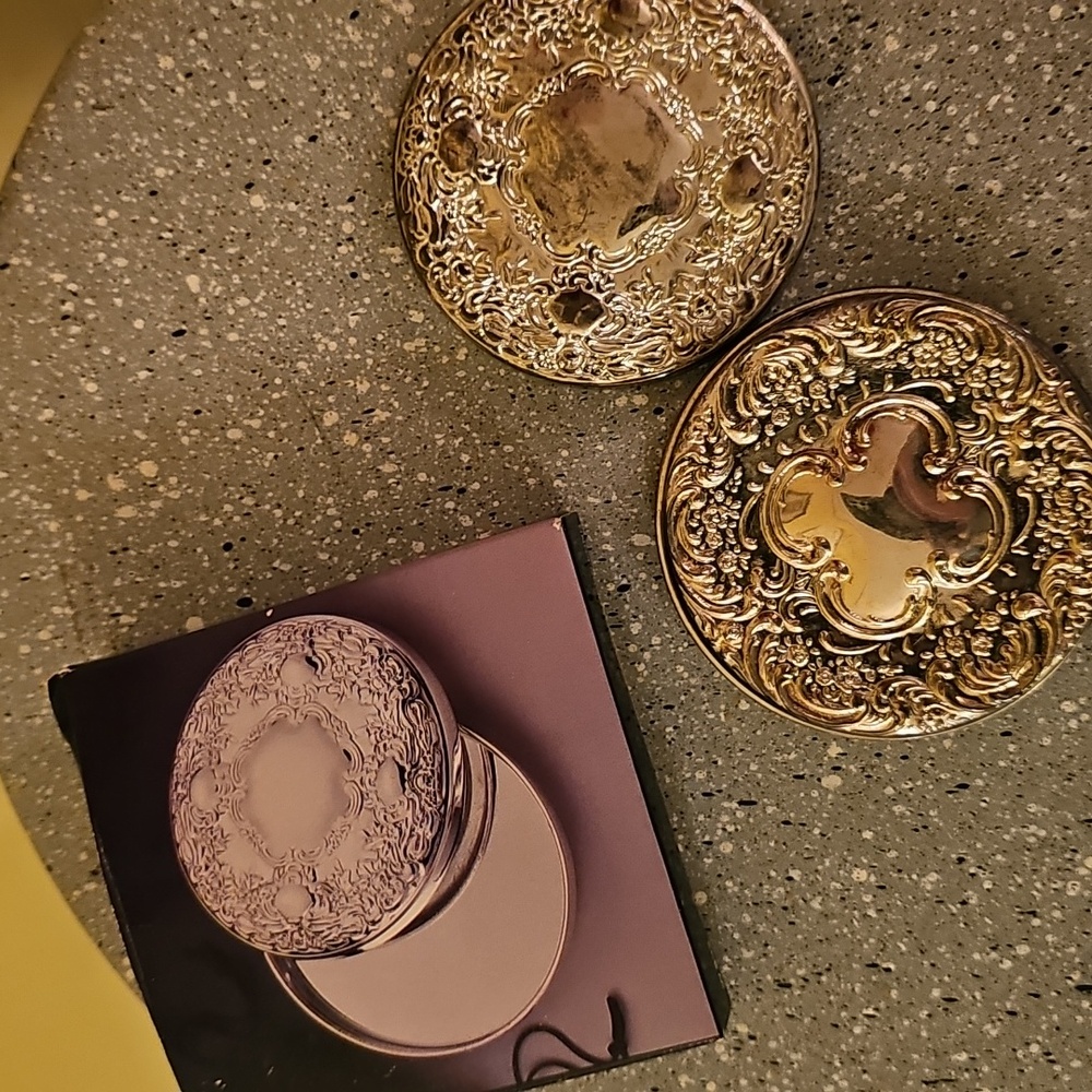 Silverplated Purse Mirror 2 Pieces